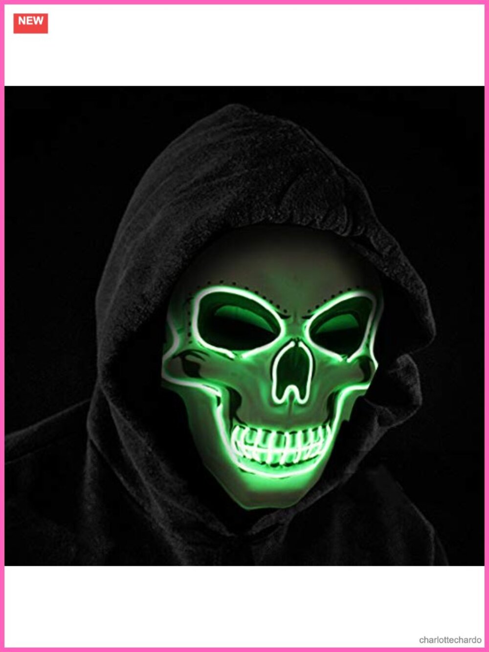LED Light Up Scary Skull Mask Halloween Costume Party Accessory